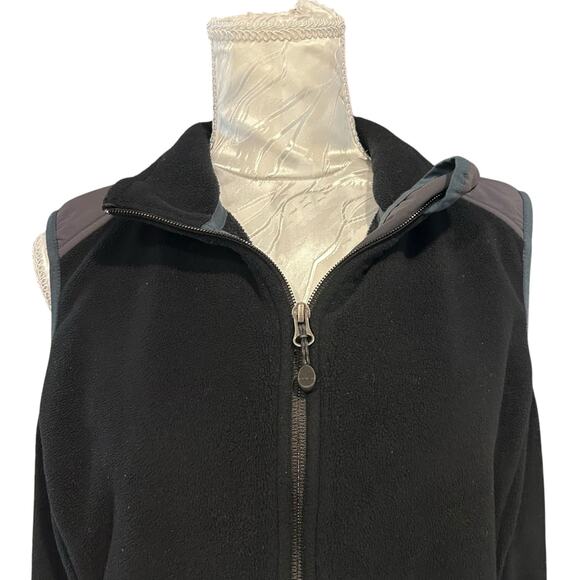 LL Bean Vest Mens Medium Black Fleece Polartec Windbloc Full Zip Outdoor 248583 - Picture 5 of 15